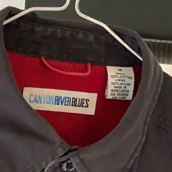CANYON RIVER BLUES M HEAVY BLACK SHIRT ZIP OFF ARMS - Picture 2 of 5